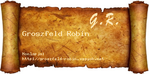 Groszfeld Robin névjegykártya